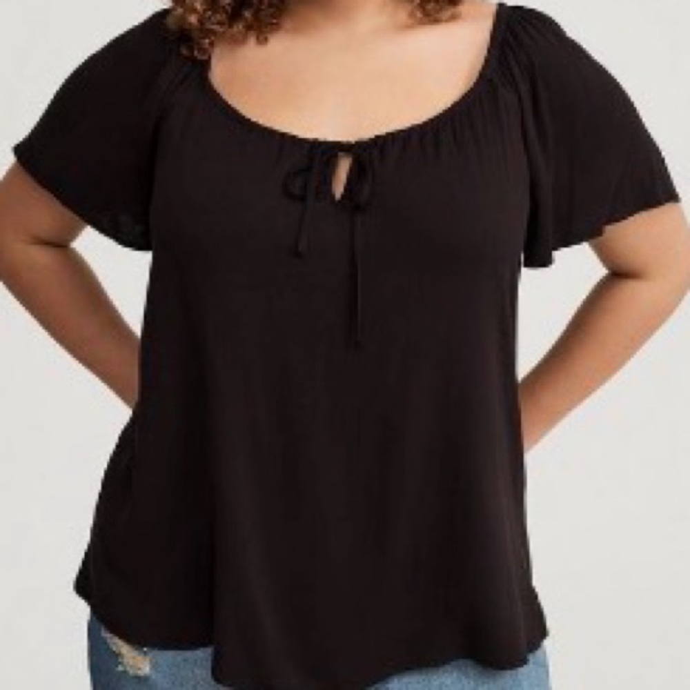 Torrid Black Short Sleeve Blouse